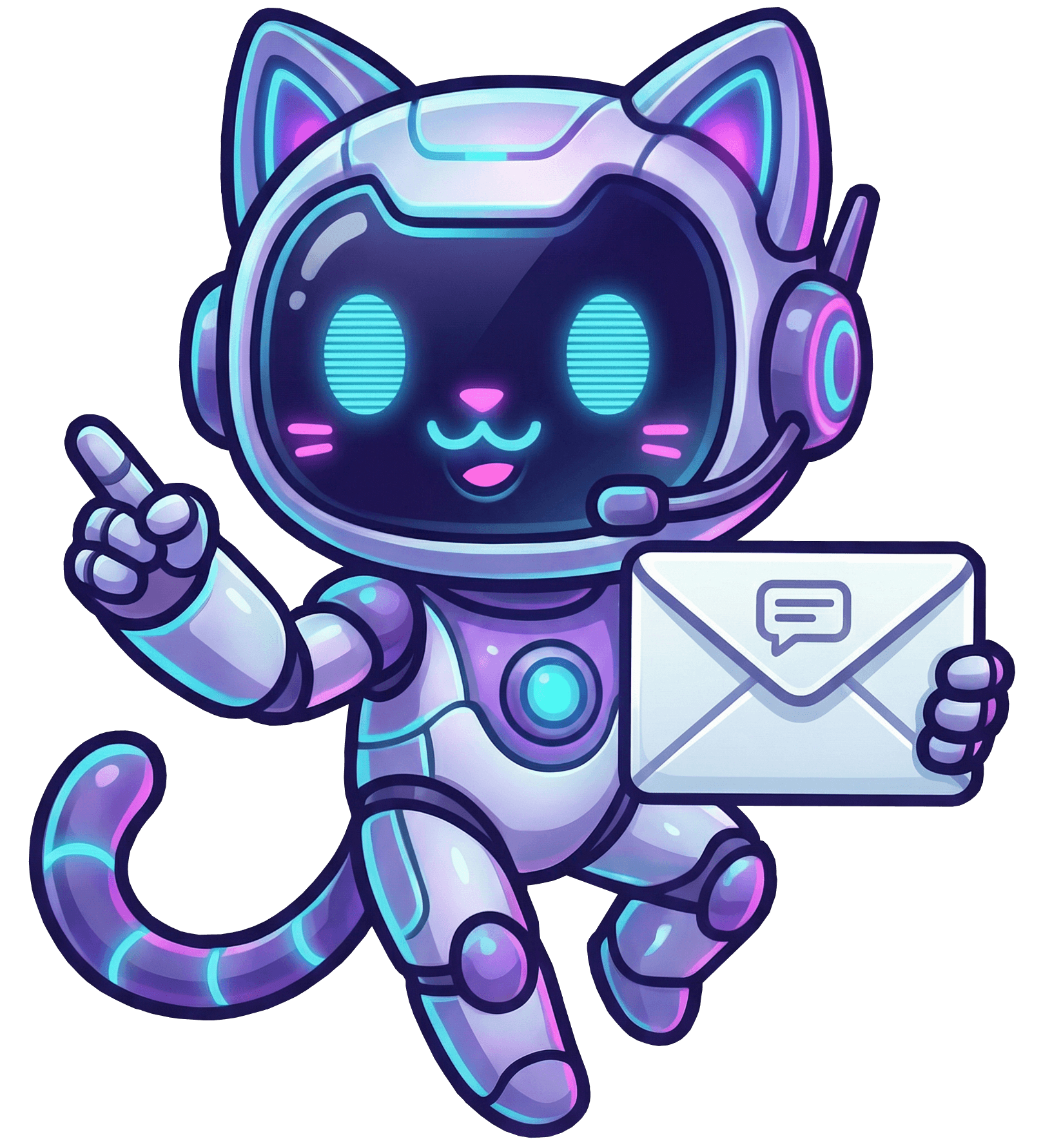 DoodleAI mascot holding an envelope